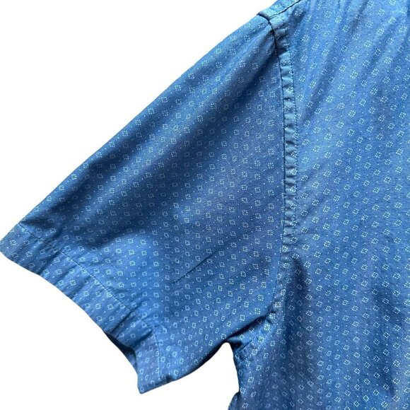 Johnnie-O Blue Short Sleeve Button-Up Collared Short Sleeve Shirt Men's Size L - Picture 4 of 7